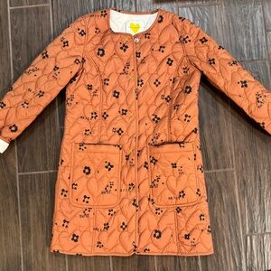 Kerri Rosenthal Heart Quilted Jacket in Rust with Black Print